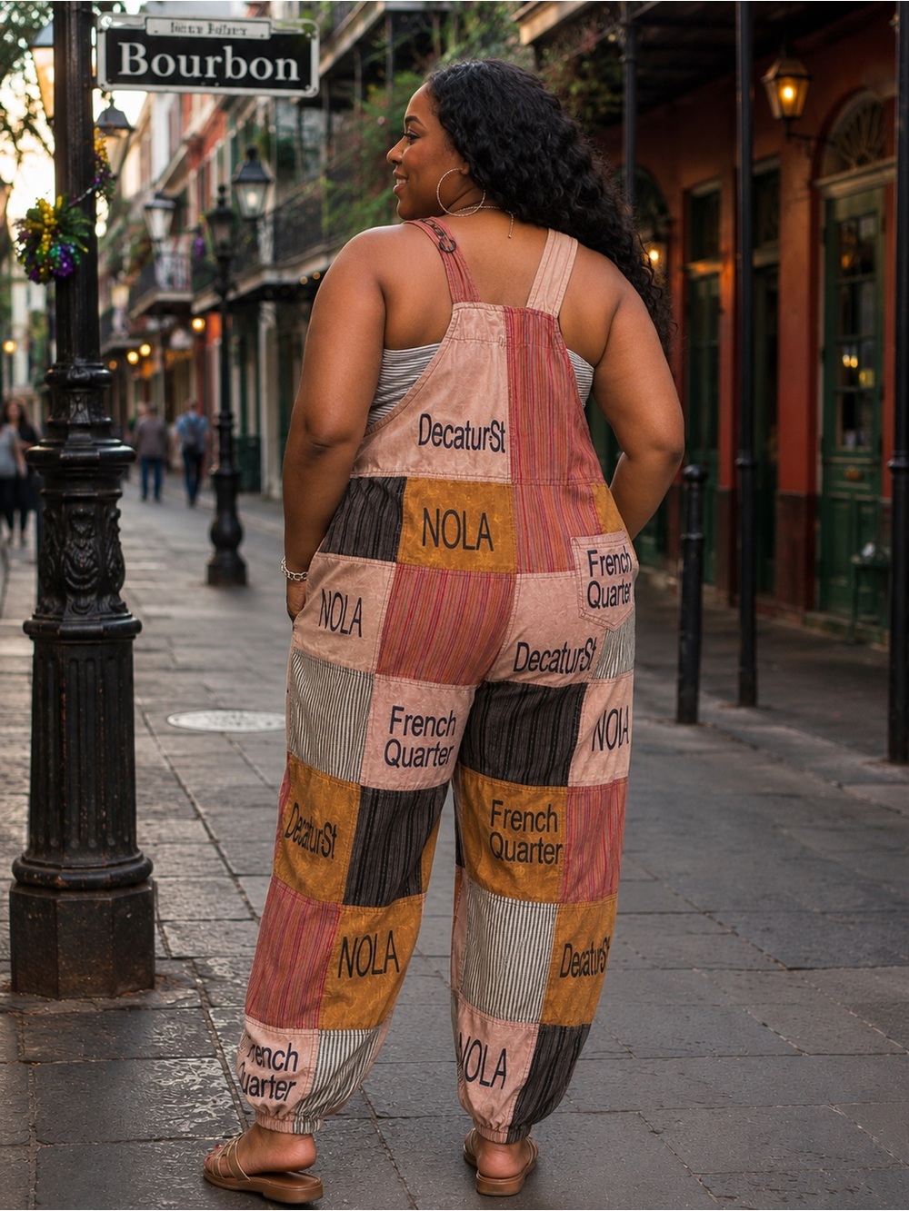 Rising International Patchwork New Orleans Graphic Jumpsuit - Picture 2 of 11